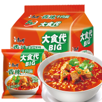 康师傅方便面大食袋香辣牛肉面144g*5袋速食大食代袋泡面