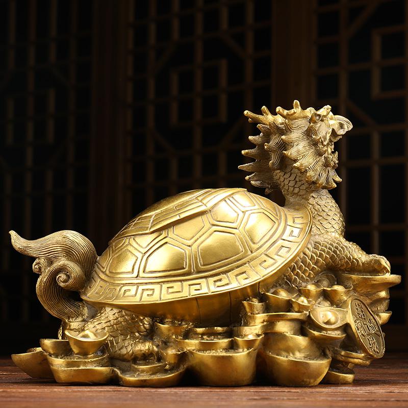 美帮汇大号铜龙龟摆件龙头龟赑屃霸下八卦金钱龟玄关装饰高清大图