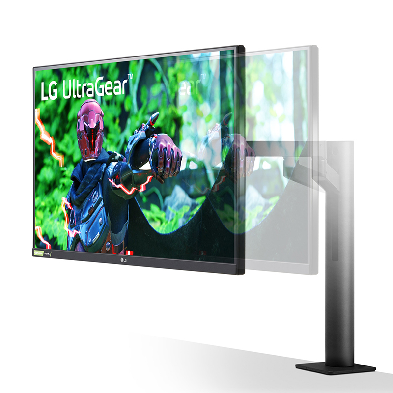 LG 27英寸 NanoIPS 兼G-Sync 144Hz 10.7亿色 Ergo ±280度人体工学旋转支架 设计师 小金刚 办公游戏 2K显示器 27GN880