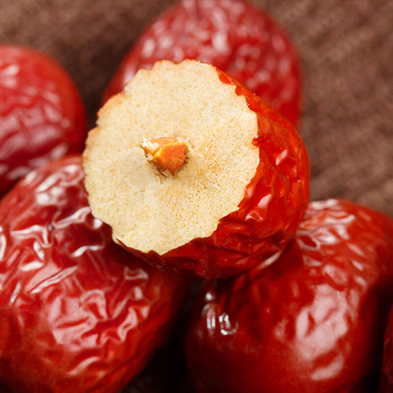 绿帝红枣软糯香甜果皮光滑自然枣香果肉饱满绵密大小均匀450g高清大图