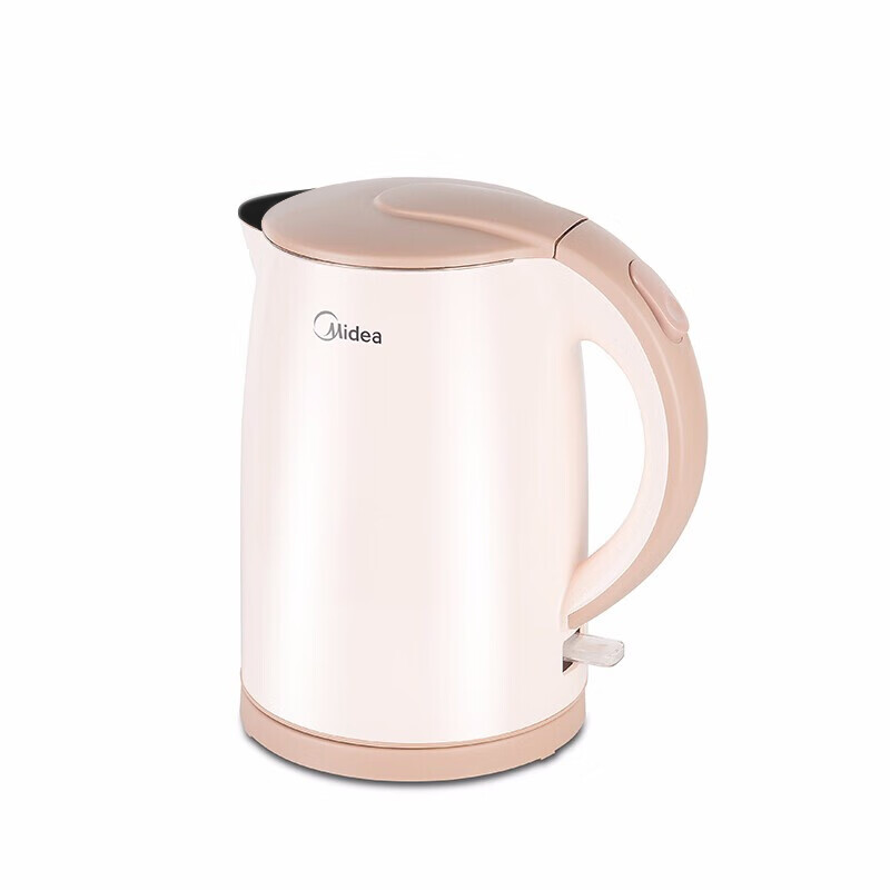 美的(Midea)MK-H415E2电水壶 304不锈钢电热水壶 1.5L家用双层防烫烧水壶 浅粉色智能高清大图