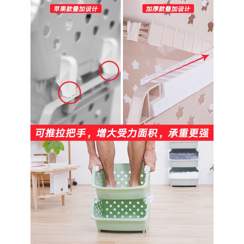 厨房置物架落地多层式塑料菜篮子玩具用品水果蔬菜收纳筐家用大全收纳层架 三维工匠高清大图