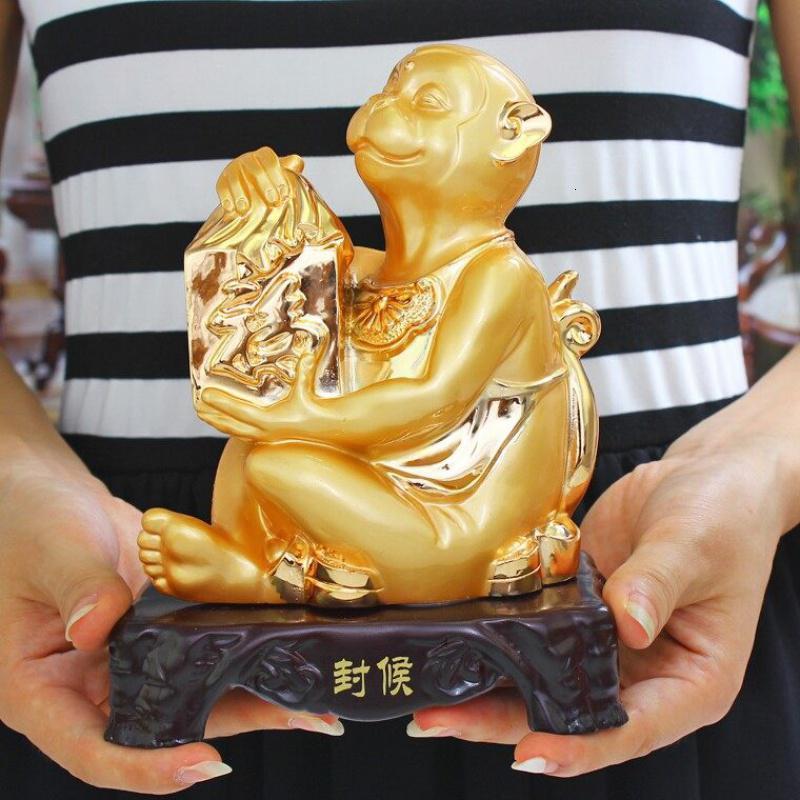 美帮汇生肖猴子摆件封侯进爵欧式家居客厅电视柜装饰品办公室桌摆设高清大图