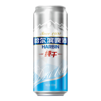 哈尔滨啤酒 纯干500ml*12听 整箱装 低糖低卡