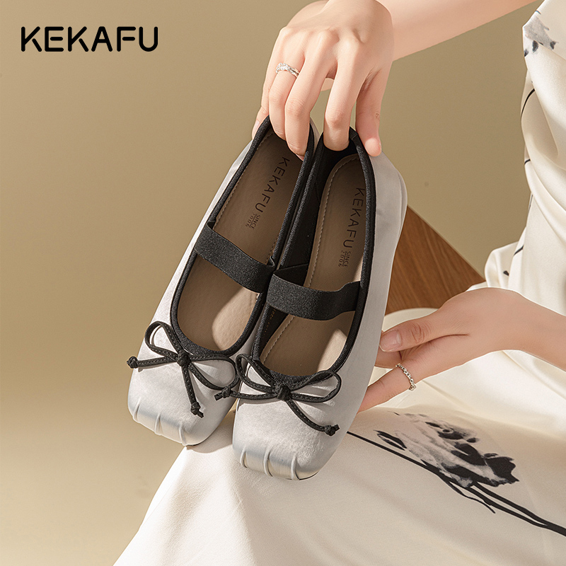 珂卡芙平底单鞋女2024新款春季软底芭蕾舞鞋外穿玛丽珍温柔风鞋子