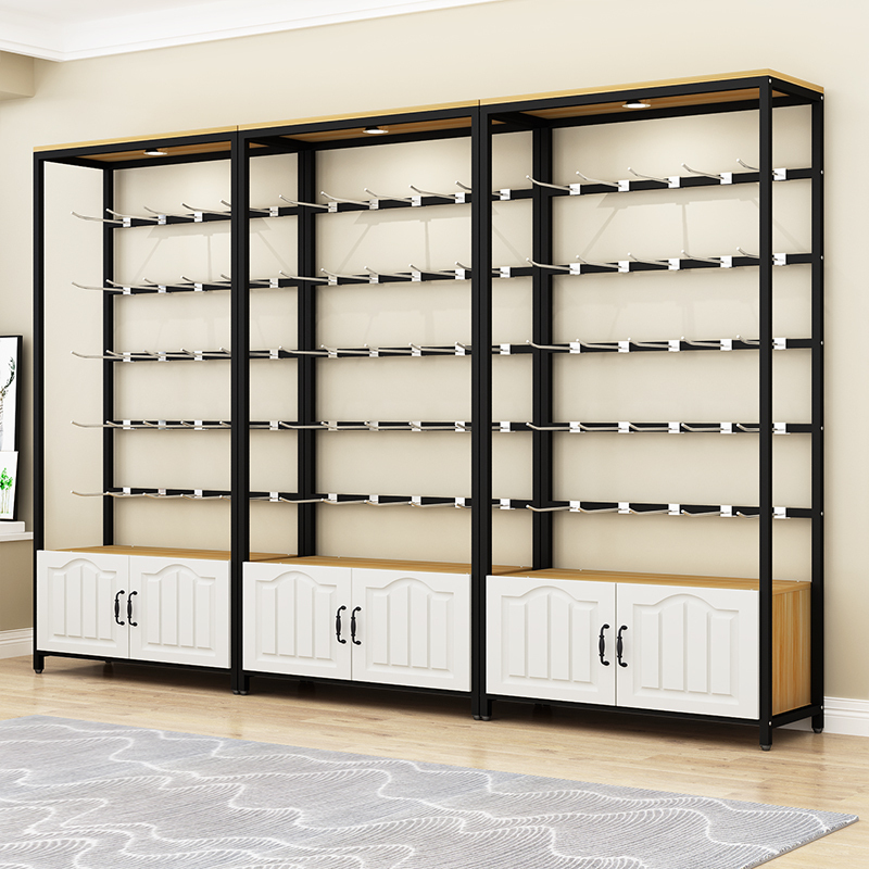 艺可恩产品展示柜超市货架货柜鞋店展架化妆品包包陈列柜多层置物架带