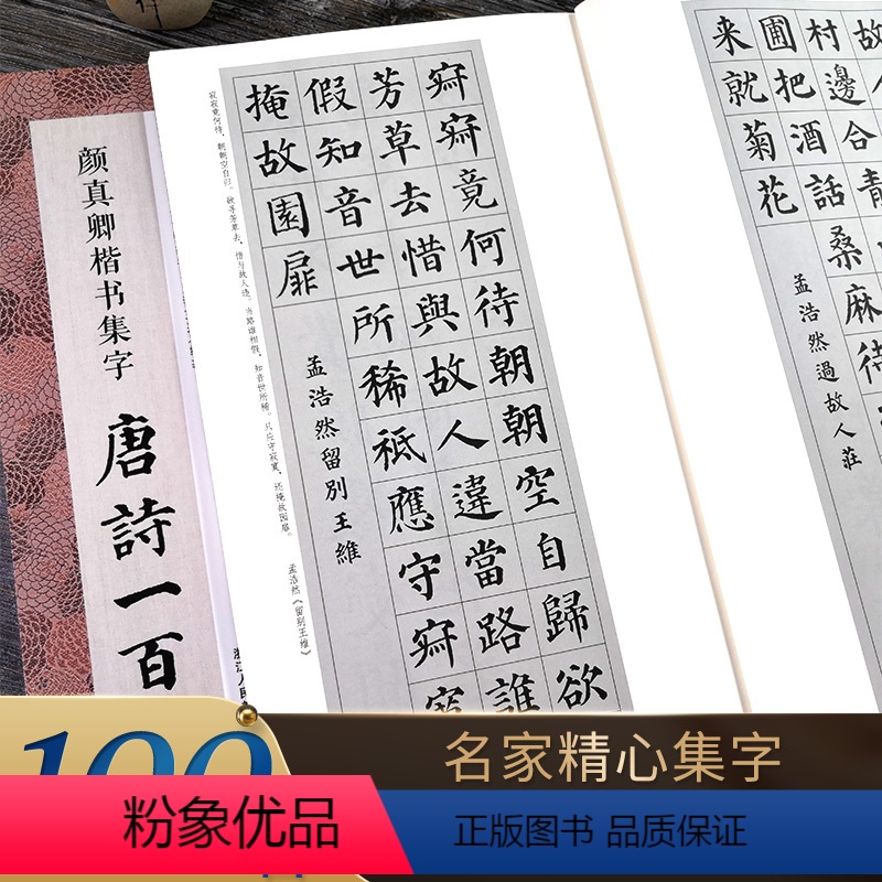 颜真卿楷书集字唐诗100首 旗舰店正版 【正版】书法集字唐诗宋词一百首春联古文箴言名言成语 颜真卿欧阳询赵孟俯智永楷书千