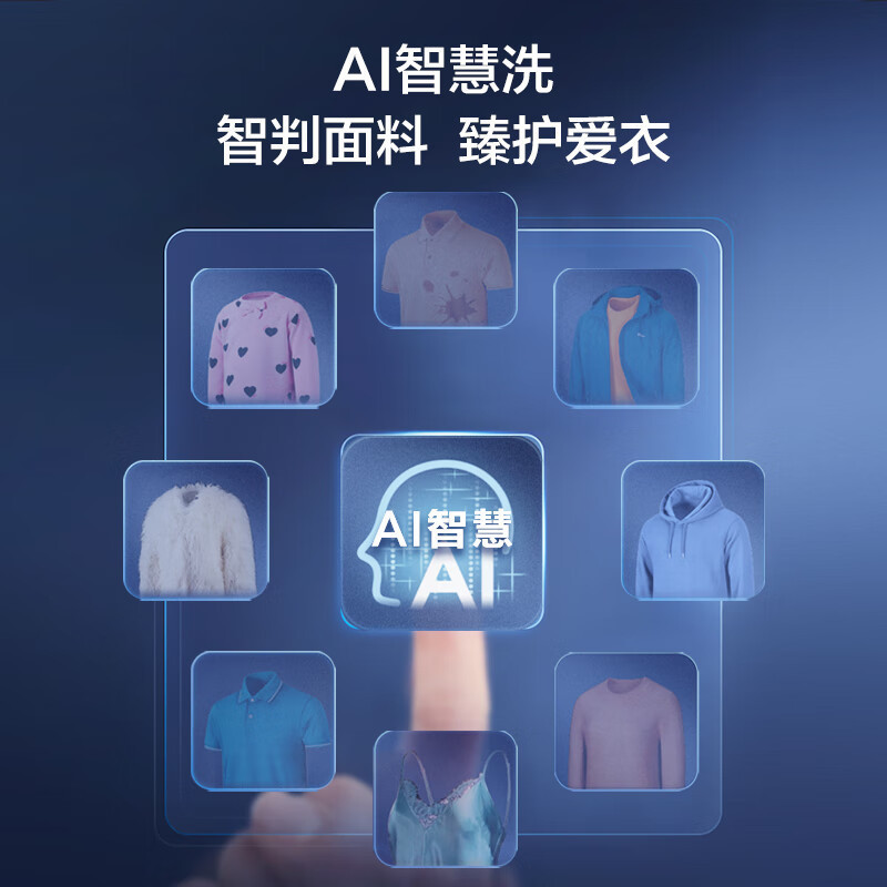 海尔(Haier)滚筒洗衣机10KG容量水洗除菌螨直驱变频 智能投放 15分钟速洗 摇篮柔洗 EG100MATE7WU1高清大图