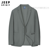 JEEPSPIRIT2024夏季新款冰丝西服男款薄款中青年时尚休闲皮肤衣 M 蓝色