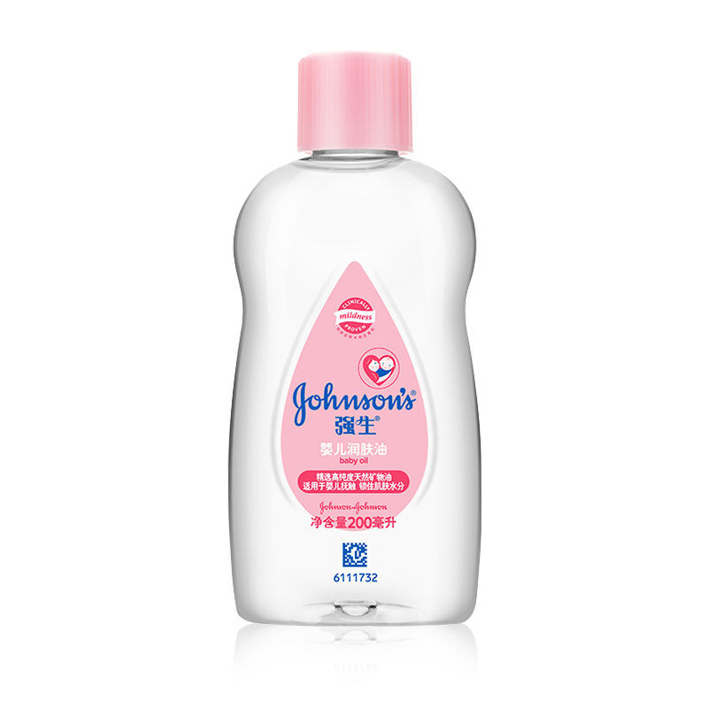 强生婴儿润肤油100ml/200ml温和润肤宝宝抚触按摩油 去头垢卸妆油 200ml润肤油