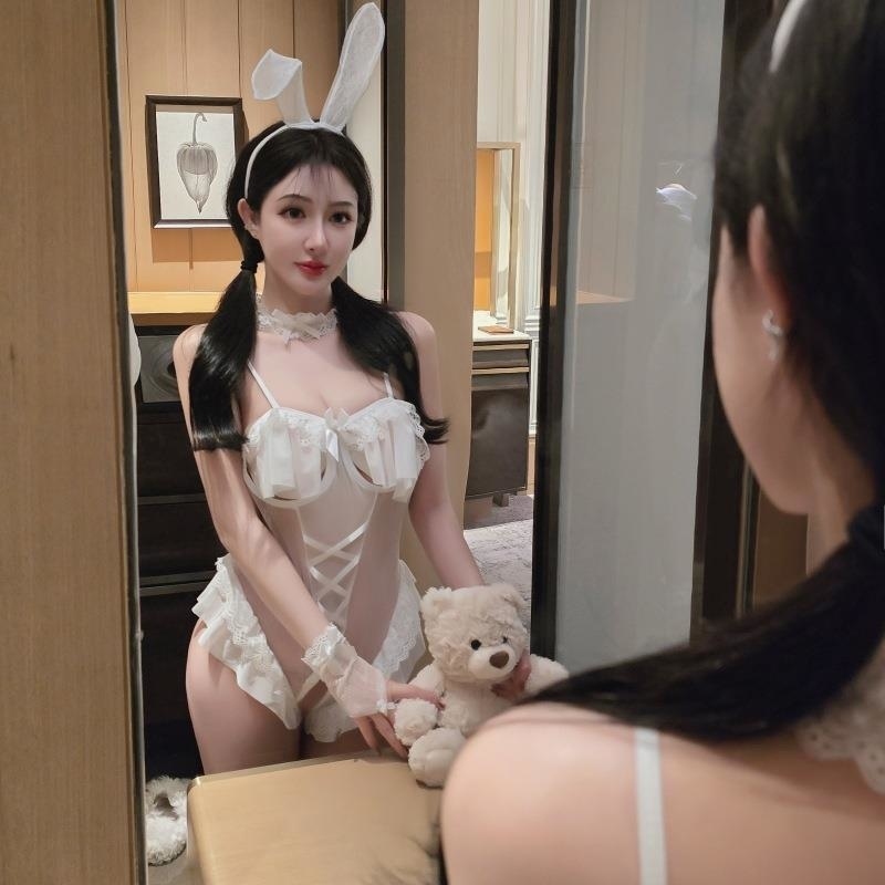 长夜漫漫情趣内衣性感透视制服兔女郎激情诱惑免脱连体衣套装2309 红色 均码(80-125斤)