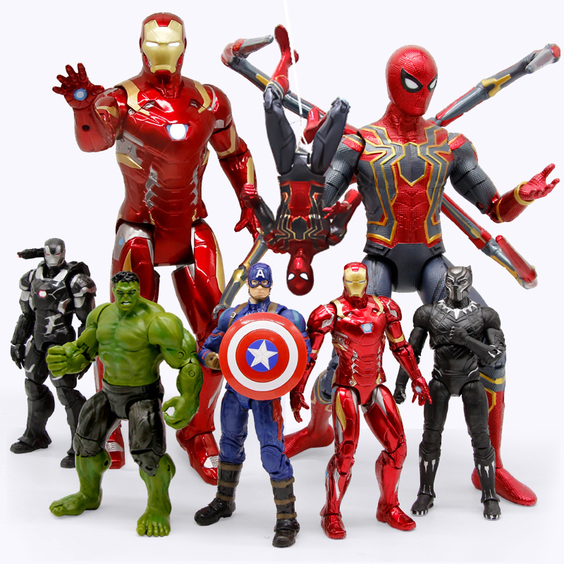 漫威周边复仇者手办正版钢铁侠蜘蛛侠美国队长绿巨人玩具联盟摆件 14