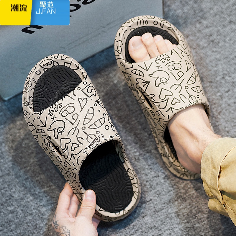 聚范拖鞋男款夏季外穿踩屎感防滑耐磨厚底居家46大码运动沙滩一字凉拖高清大图