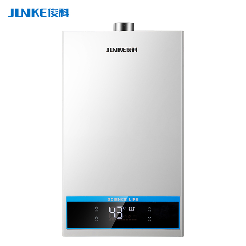 俊科jsq24a081智能恒温燃气热水器家用12升液化气煤气多重安全防护即