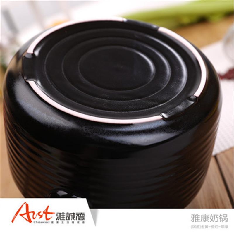 Arst雅诚德陶瓷奶锅小砂锅容量1.5L 家用迷你辅食热奶煮粥煮面锅直径18cm明火耐高温