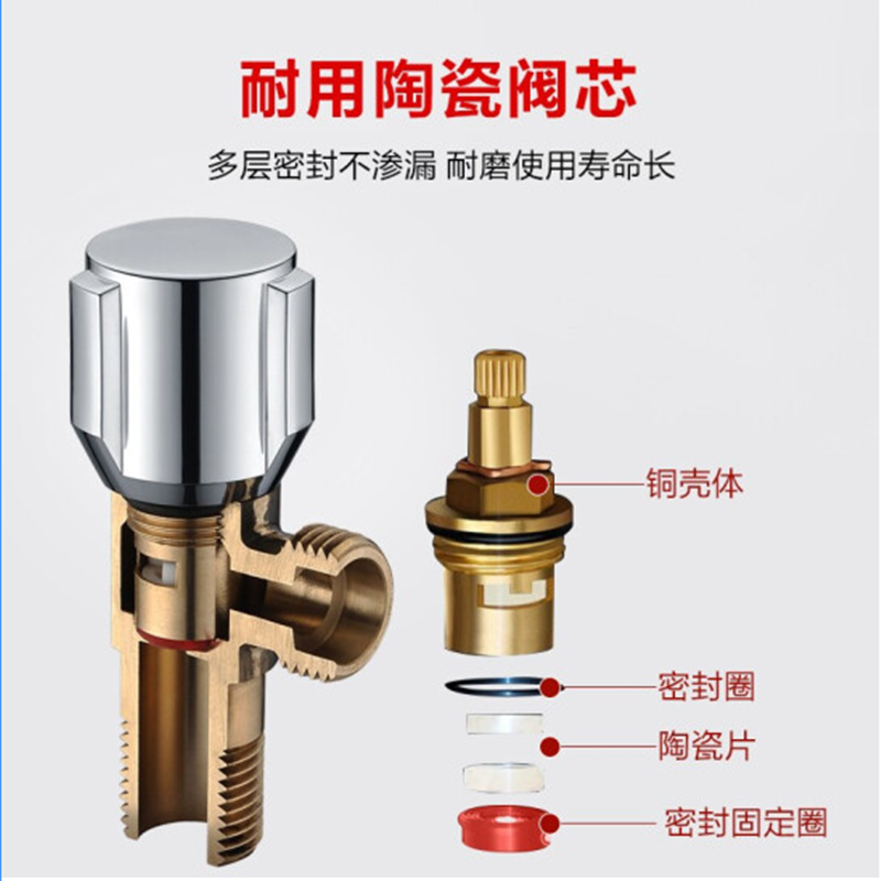 京铁威 止水阀三角阀 4分/个高清大图