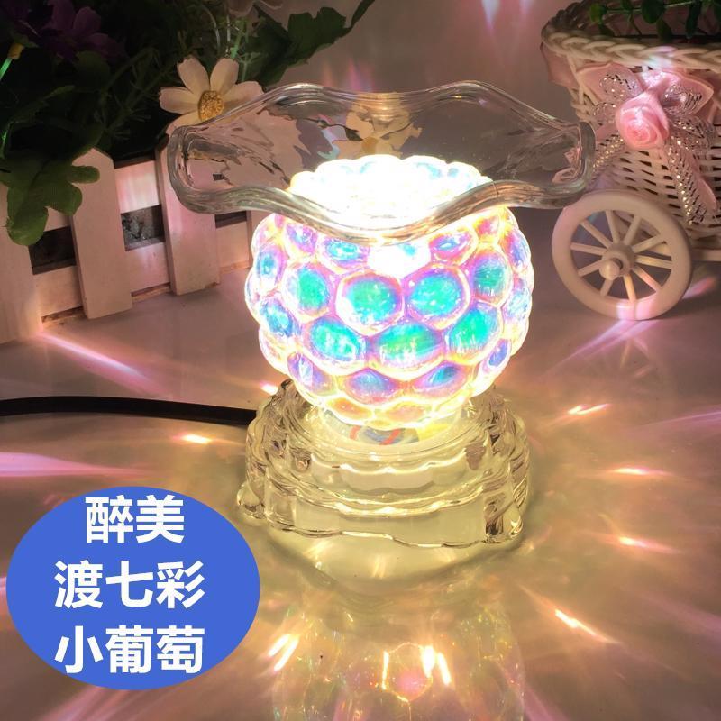 香薰炉熏香精油灯床头卧室家用小夜灯台灯助睡眠插电香薰灯 调光开关透明