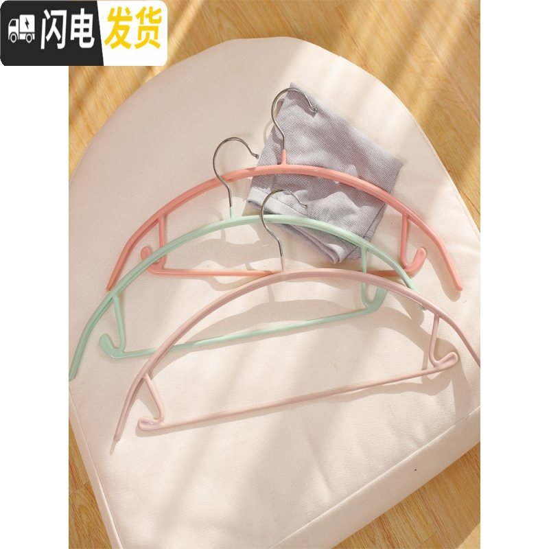 三维工匠大衣衣架宽肩无痕防滑衣架子金属晾衣架不锈钢家用成人挂衣架衣撑高清大图