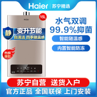 Haier/海尔16升燃气热水器JSQ31-16YC6(12T) 水气双调恒温 智能随温感 静音运行 智能变升