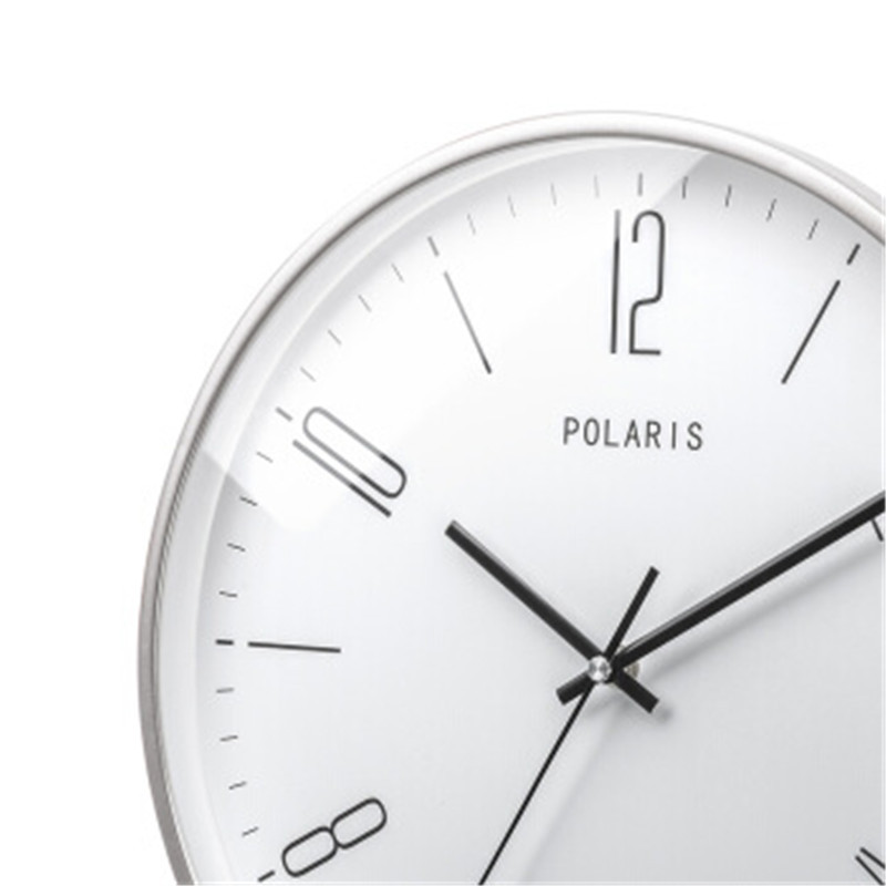 北极星(POLARIS)现代静音石英钟挂表 2772 银色