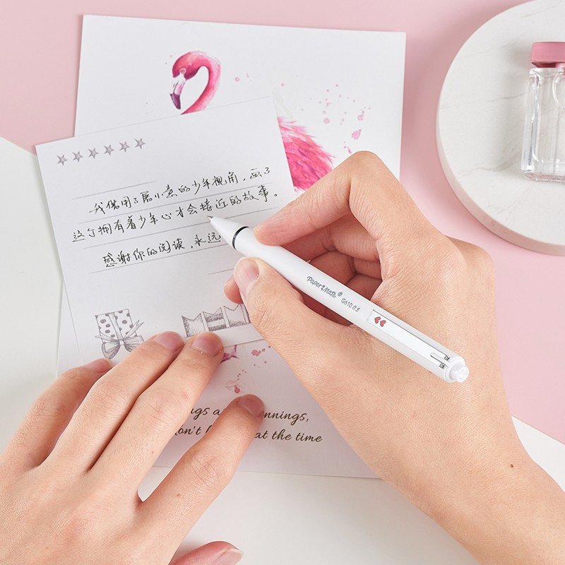 缤乐美(papermate)中性笔/签字笔 马卡龙黑色0.5mm单支装 心心笔系列G610