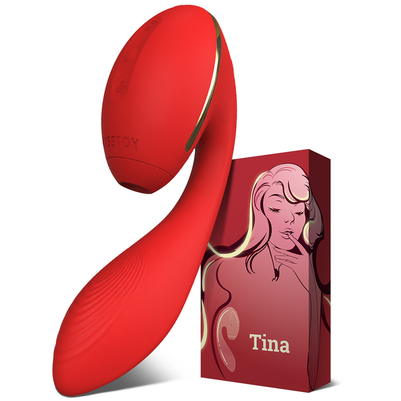 [KISS TOY Tina 蒂娜]吸吮按摩棒女用自慰器阴蒂G点刺激震动棒高潮舔吸吮振动av棒情趣成人用品女性系列4礼品