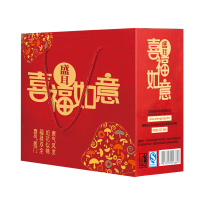 【年货送礼】盛耳（shenger） 菌菇干货礼盒装580g 银耳黑木耳猴头菇竹荪百合干山珍喜福如意 福建土特产