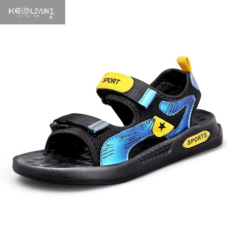 可莉允夏季儿童凉鞋男童鞋2022新款轻便软底小男孩露趾防滑学生沙滩