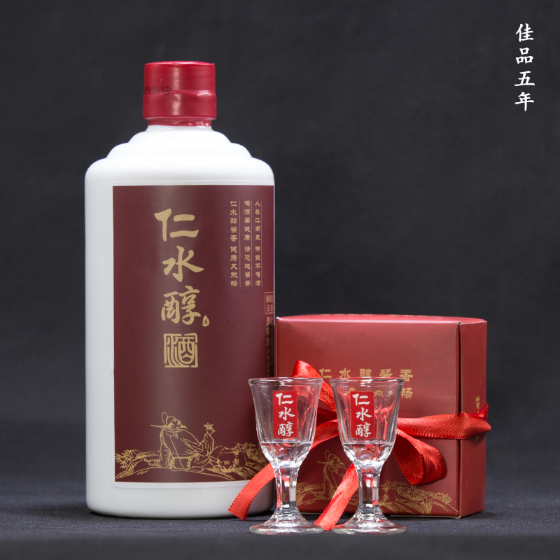 仁水醇 白酒 五年佳品 53度 酱香型 整箱 500ml*6瓶 大曲酱香