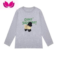 七斓美式复古正肩质感t恤女夏季宽松oversize体恤小众独特别致上衣服 S 长袖浅灰色