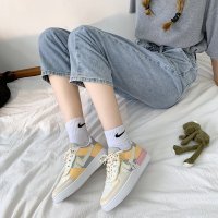 跨洋(KUAYANG)女鞋子女2021夏季时尚新款女士低帮鞋厚底透气运动板鞋韩版百搭轻便休闲鞋潮流小白鞋女M