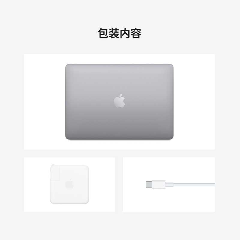 2020 新品 Apple MacBook Pro 13.3英寸 笔记本电脑 超薄本 M1处理器 8GB 512GB 灰色 MYD92CH/A高清大图