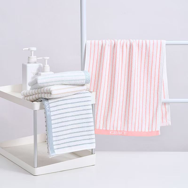 洁丽雅毛巾纯棉成人面巾高档柔软吸水不掉毛加厚72*34cm 4条装高清大图