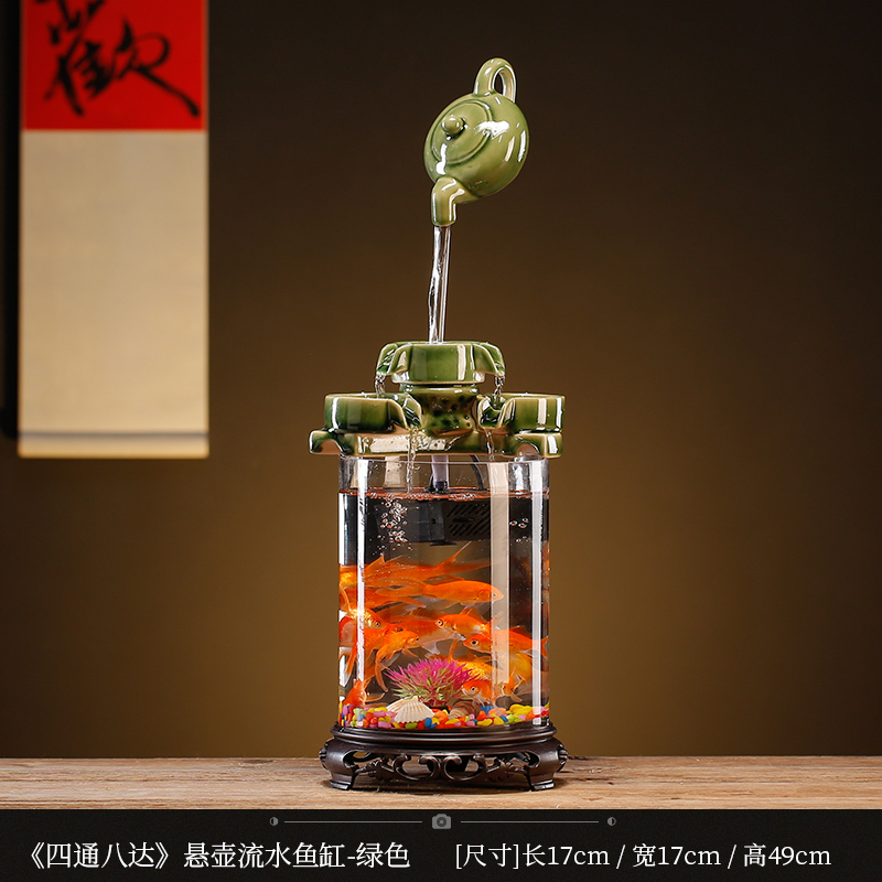 循环流水器生财摆件招财景观鱼缸创意家居办公室客厅开业乔迁礼品