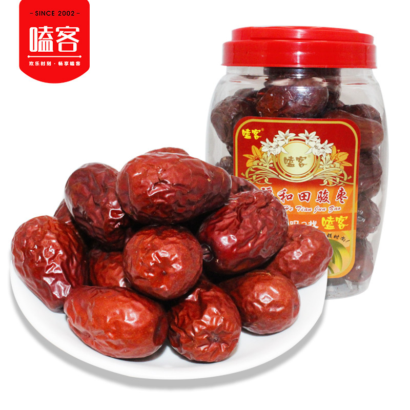 嗑客 新疆和田骏枣 特级特产小零食煲汤大枣580g/桶