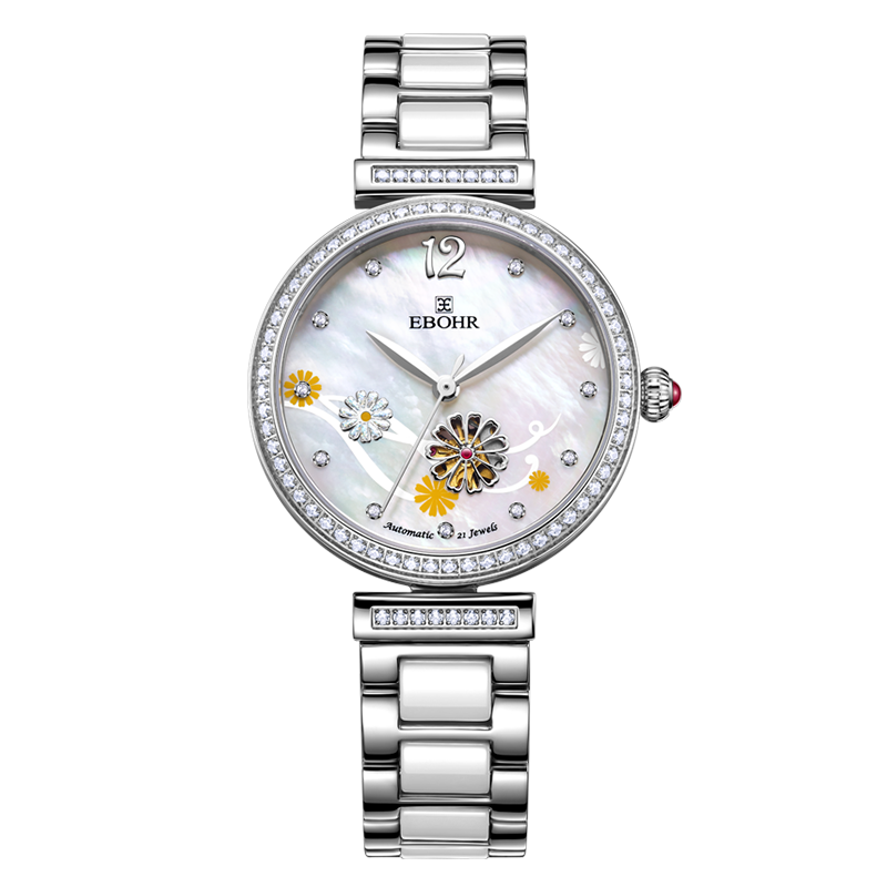 依波ebohr蝶恋花系列精致时尚镂空全自动机械女表吴昕同款3629