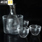 三维工匠加厚日式玻璃酒具套装 锤目纹酒盅酒壶小酒杯清酒壶 1壶3杯 磨砂一壶二杯送木塞
