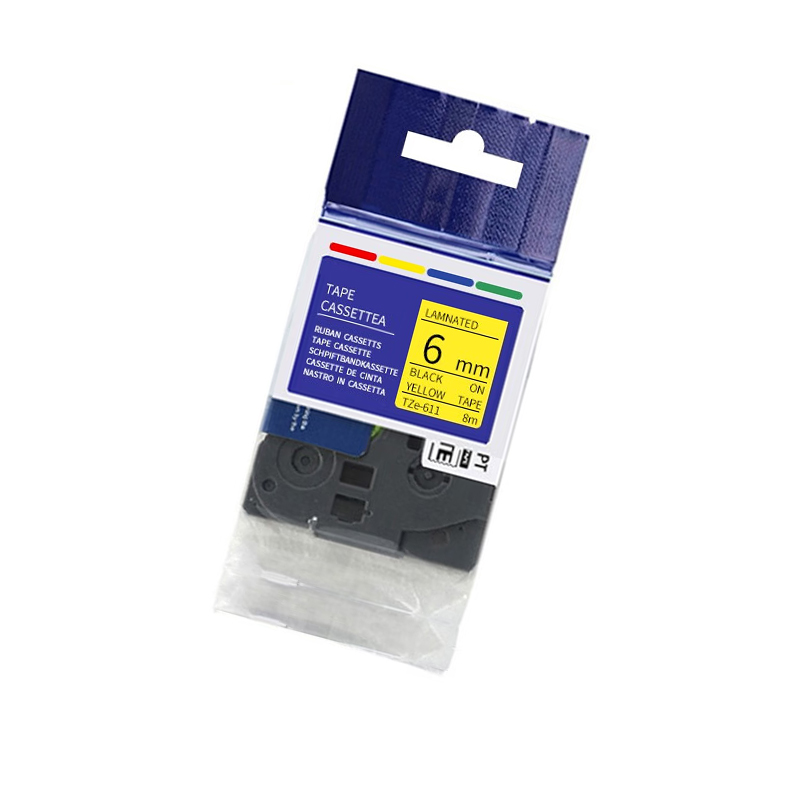 彩标 TZe-611 6mm 标签色带 (计价单位:个) 黄底黑字高清大图