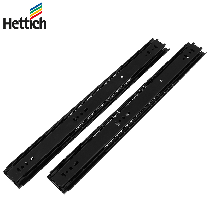 德国海蒂诗抽屉轨道橱柜抽屉三节轨道导轨滑道静音加厚重型45kg钢色22