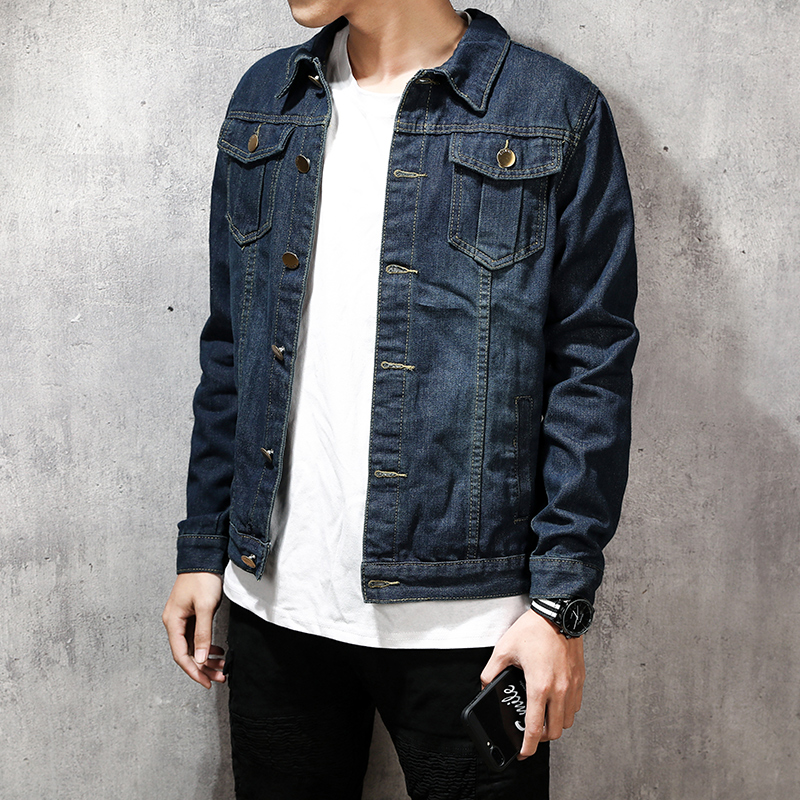 leevirhino男装秋冬新款男士牛仔服男宽松大码时尚休闲