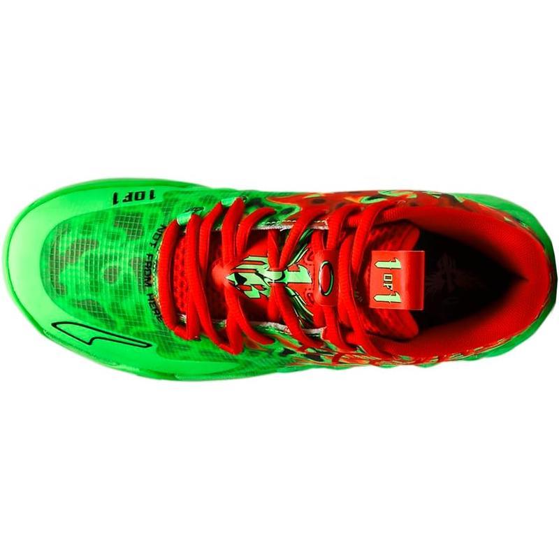 彪马(Puma)篮球鞋男款PUMA MB.01 Thermal透气缓震运动鞋绿红黄配