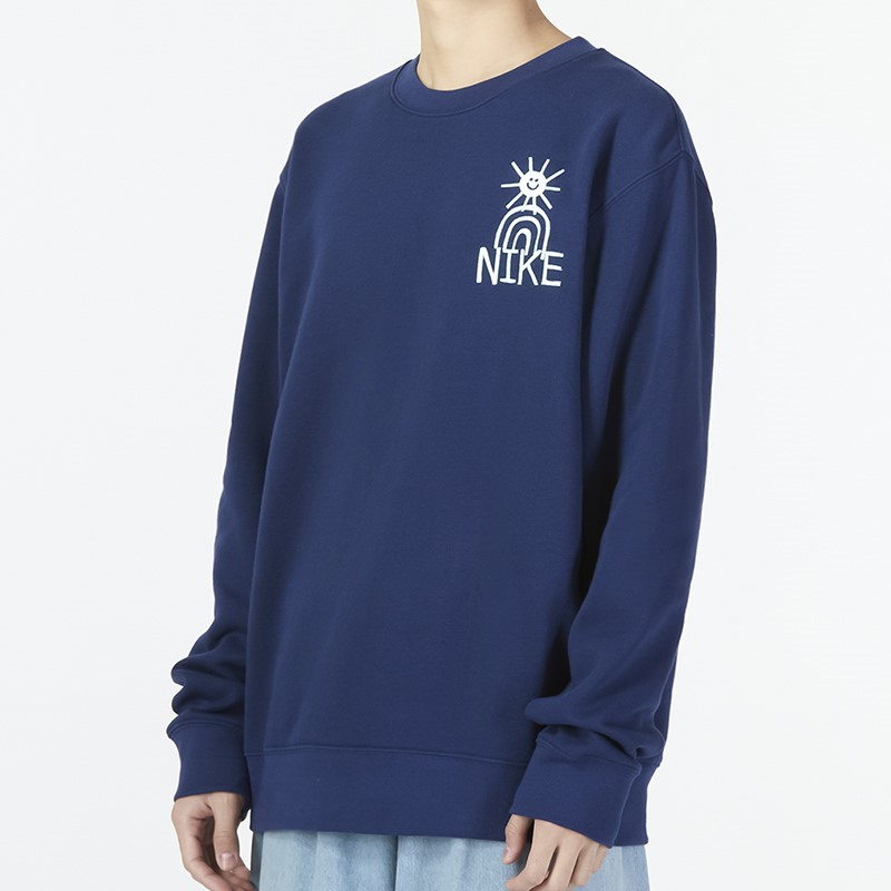 Nike/耐克卫衣运动休闲加绒保暖针织圆领男装套头衫DQ4073-410 Z