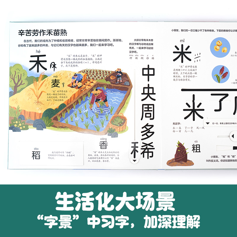 [3册]神奇的汉字全套. [正版] 神奇的汉字立体书儿童3D启蒙自然篇绘本4-6-8-10-12岁以上幼儿早教书籍科普翻高清大图