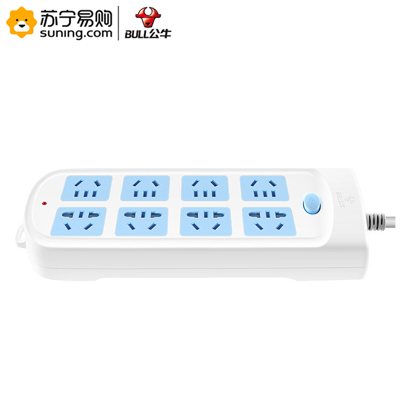 公牛(BULL) 604 插座 接线板 8位总控 全长3米 单个装