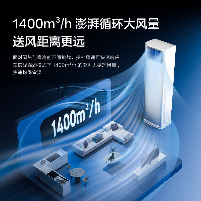 格力空调KFR-72LW/NhGh1BG大3匹立柜式冷暖 家用客厅变频 新1级能效 节能大空间制冷制热高清大图