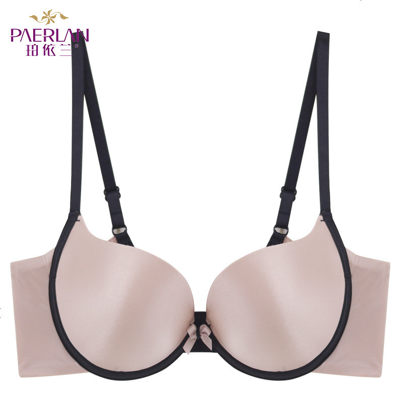 珀依兰一片式光面蝴蝶结文胸撞色两排扣女士内衣夏视频