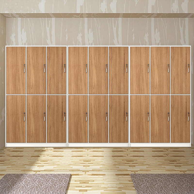 鑫金虎 办公家具更衣柜员工柜板式储物柜带锁鞋柜木质健身房洗浴美容