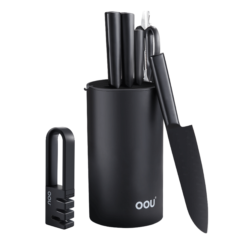 OOU! 黑刃三代抗菌刀具七件套UC4212 厨房刀具套装抗菌家用菜刀坎切刀剪刀水果刀!