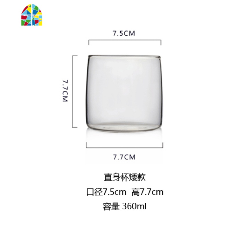 简约凉水壶茶壶玻璃可高温耐热家用防爆冷水壶大容量杯子茶杯水杯 FENGHOU 直身杯矮款高清大图