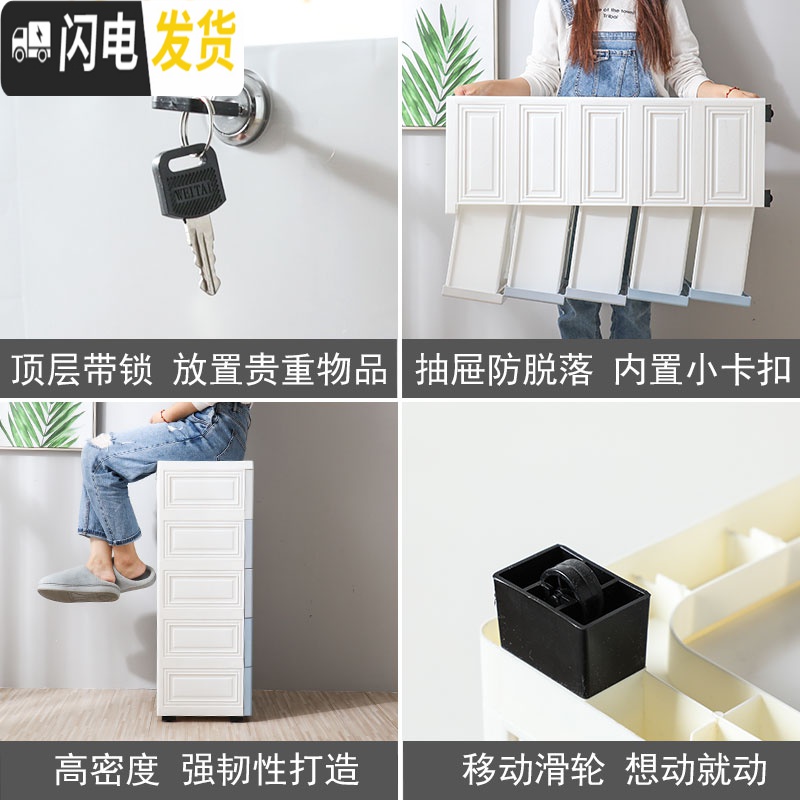 三维工匠加厚家用简易衣柜卧室儿童衣柜抽屉式收纳柜子现代型组装小衣橱高清大图
